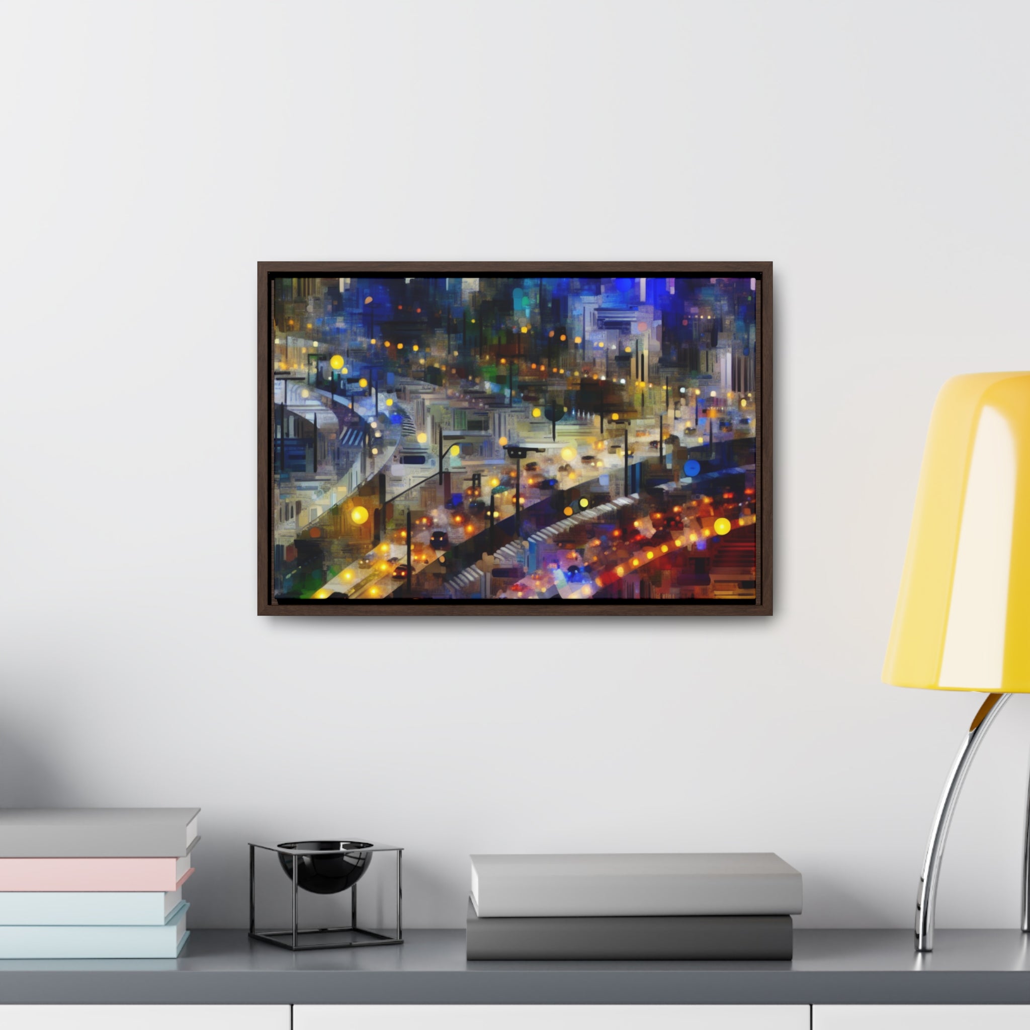 Neon Reverie and Shadows | Framed Canvas