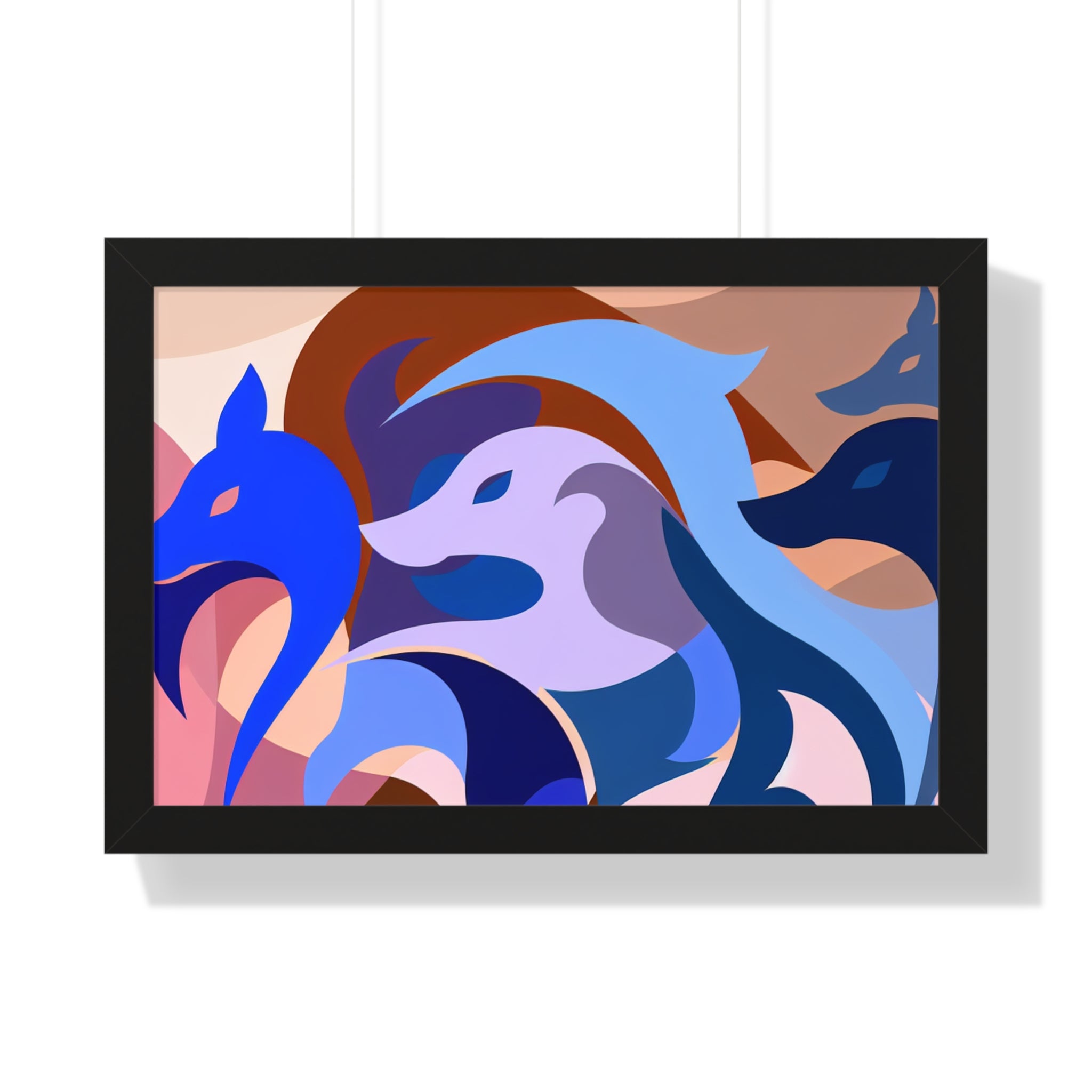 Foxes in Fluidity | Framed Print