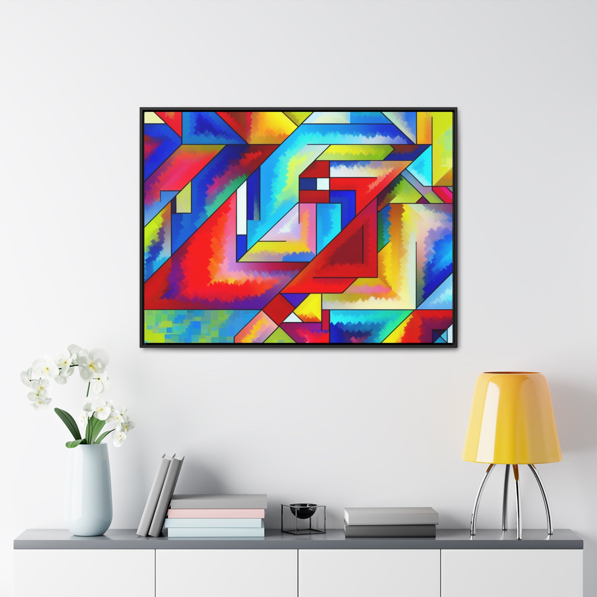 Energetic Harmony in Shapes | Framed Canvas