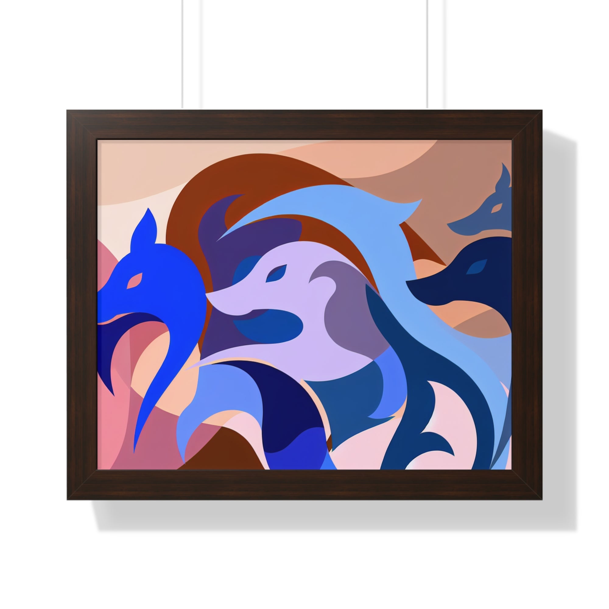 Foxes in Fluidity | Framed Print