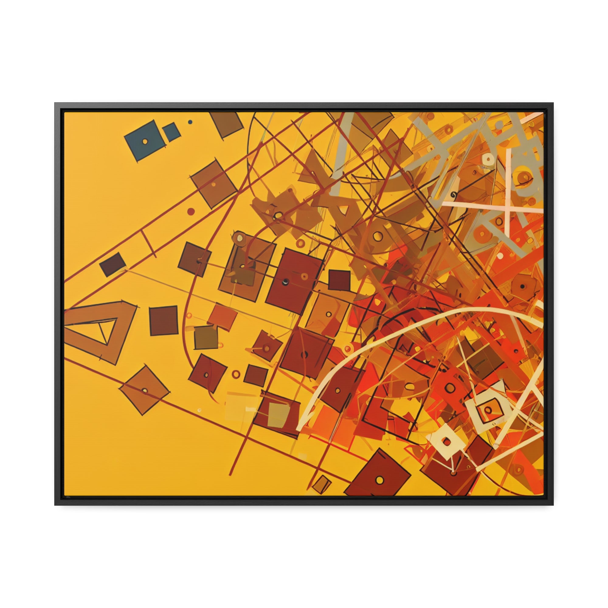 Vibrant Geometry Dance | Framed Canvas