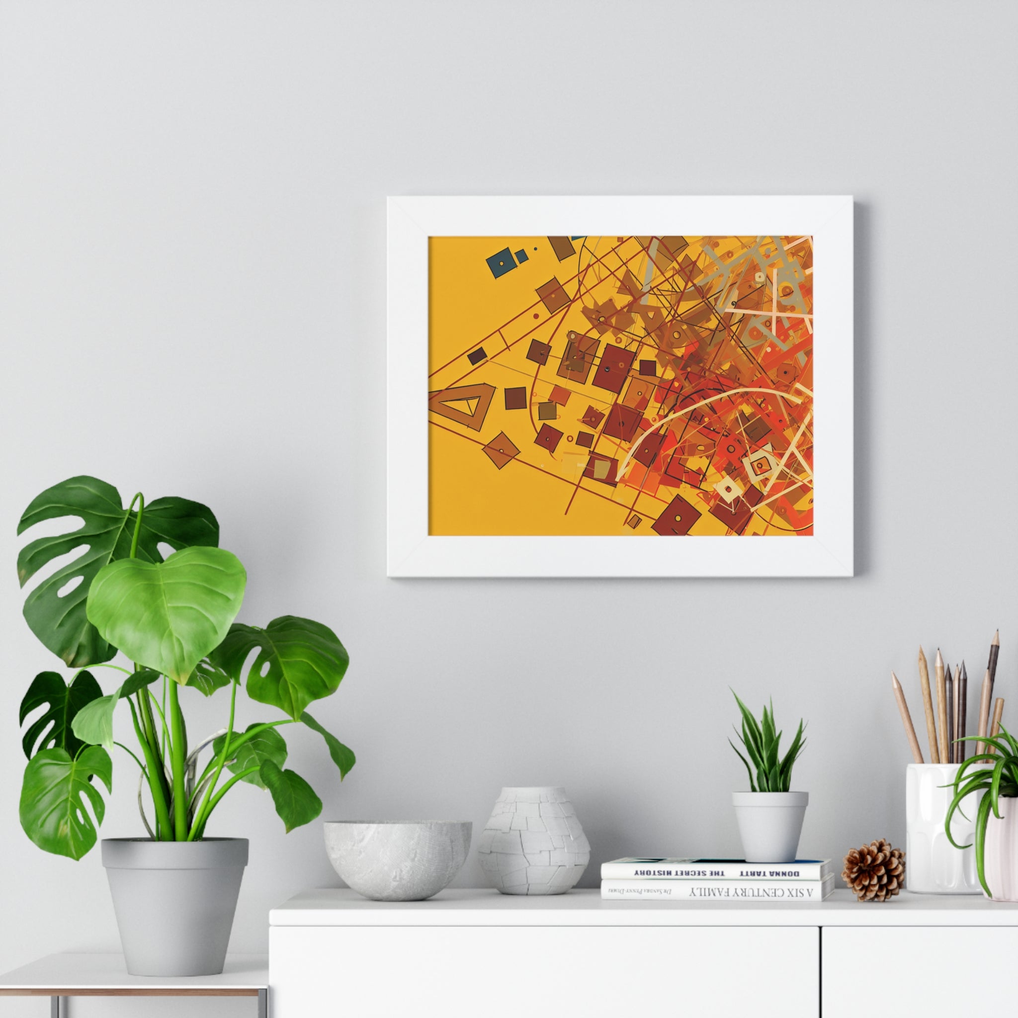 Vibrant Geometry Dance | Framed Print