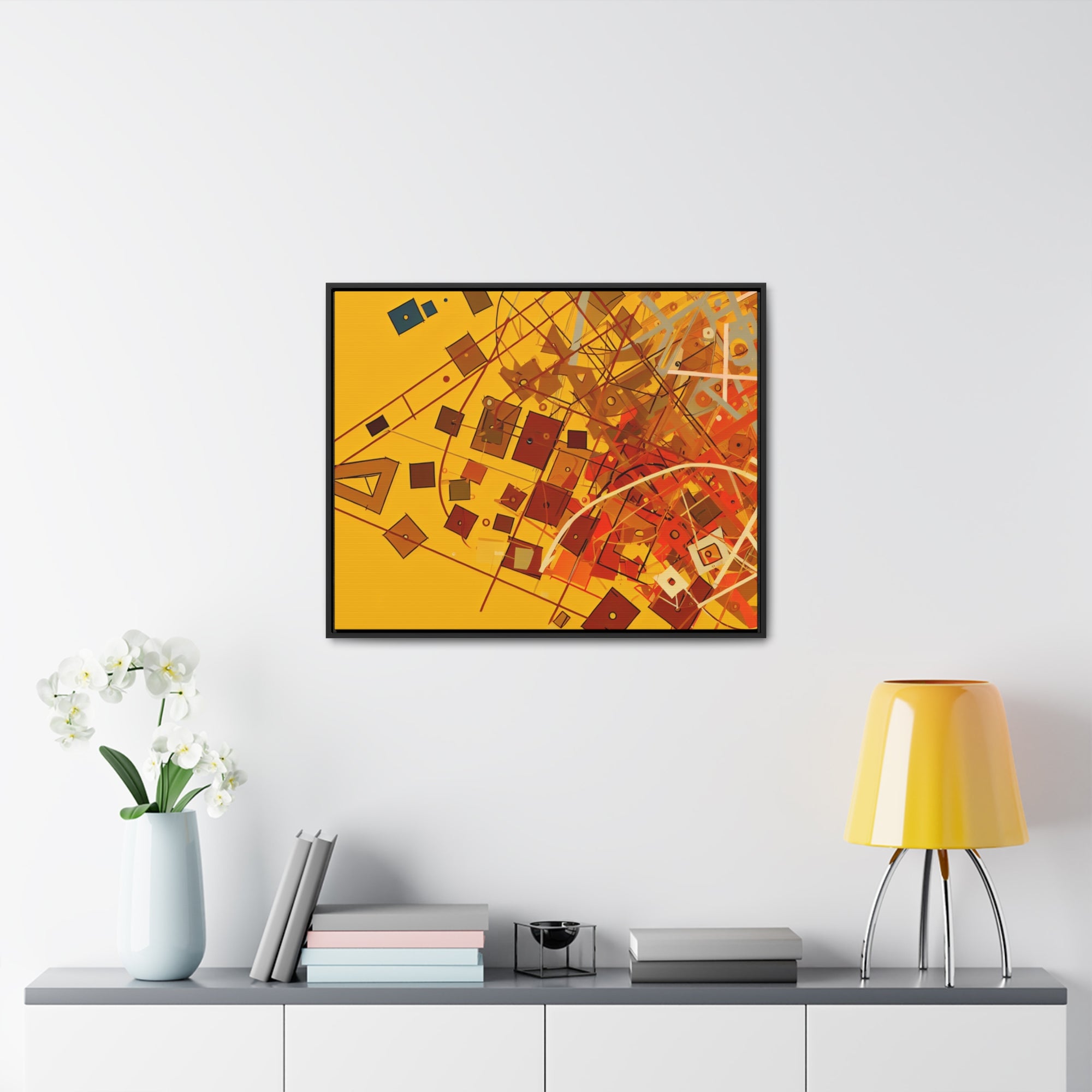 Vibrant Geometry Dance | Framed Canvas