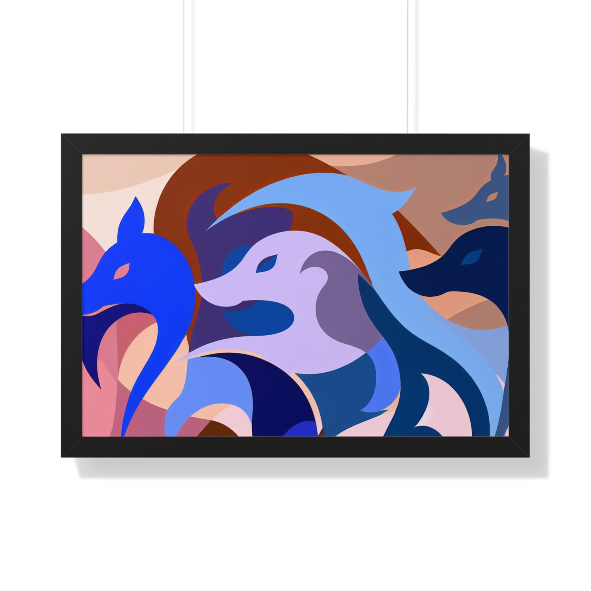 Foxes in Fluidity | Framed Print