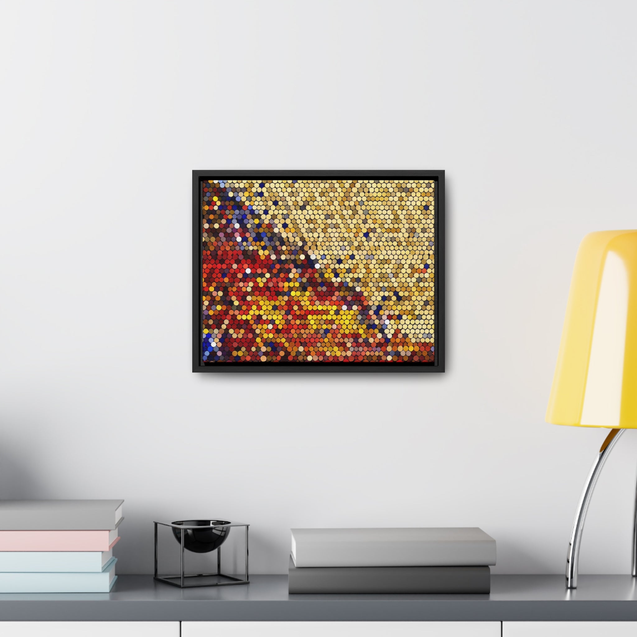 Hexagonal Warmth and Motion | Framed Canvas