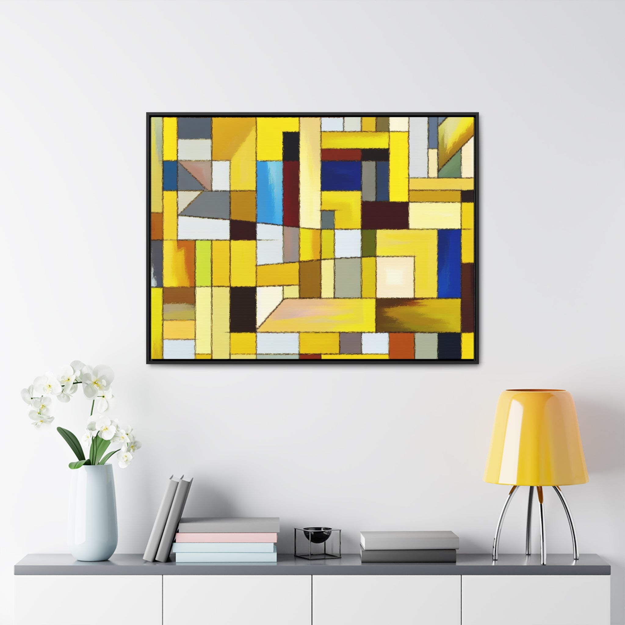 Chromatic Fragments and Light | Framed Canvas