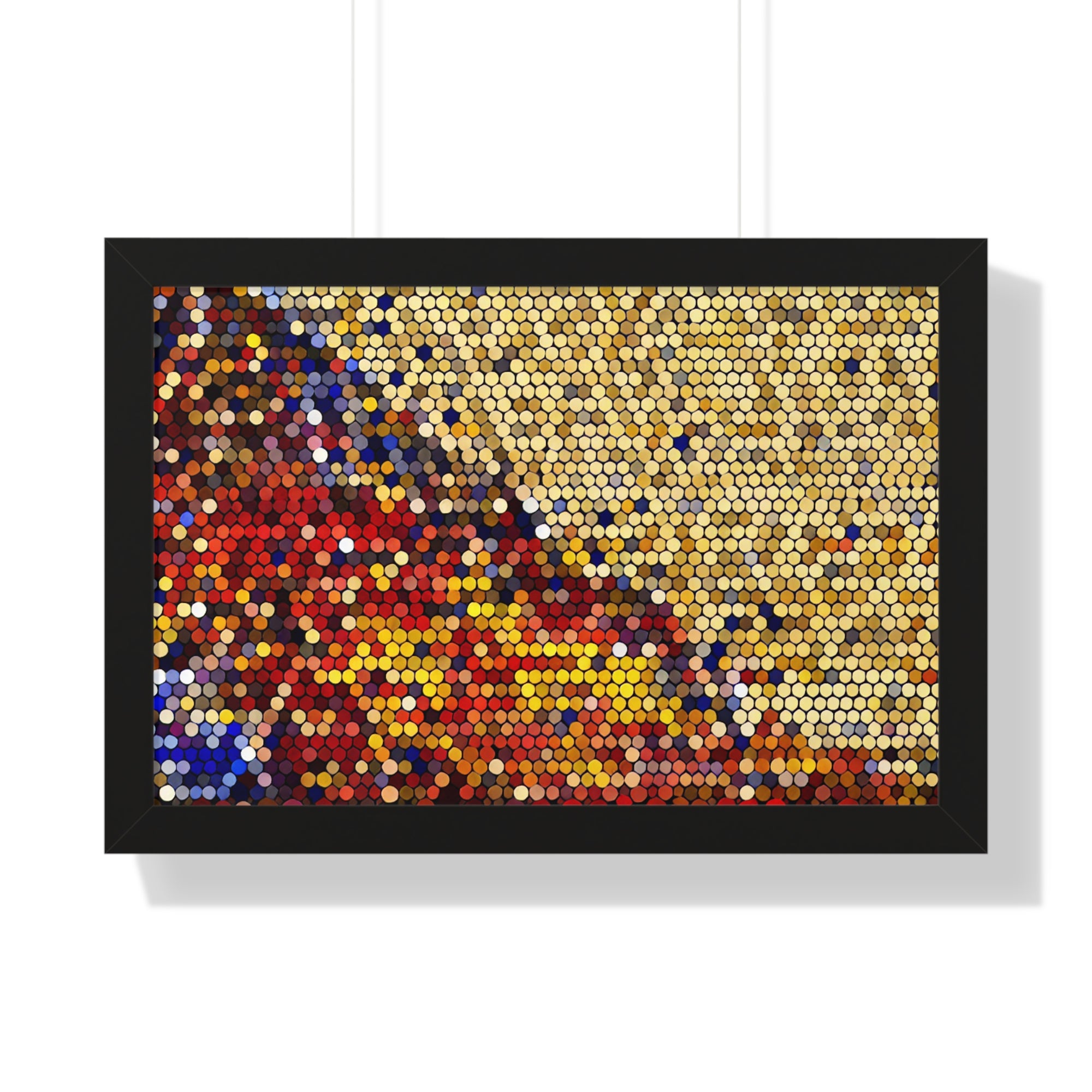 Hexagonal Warmth and Motion | Framed Print