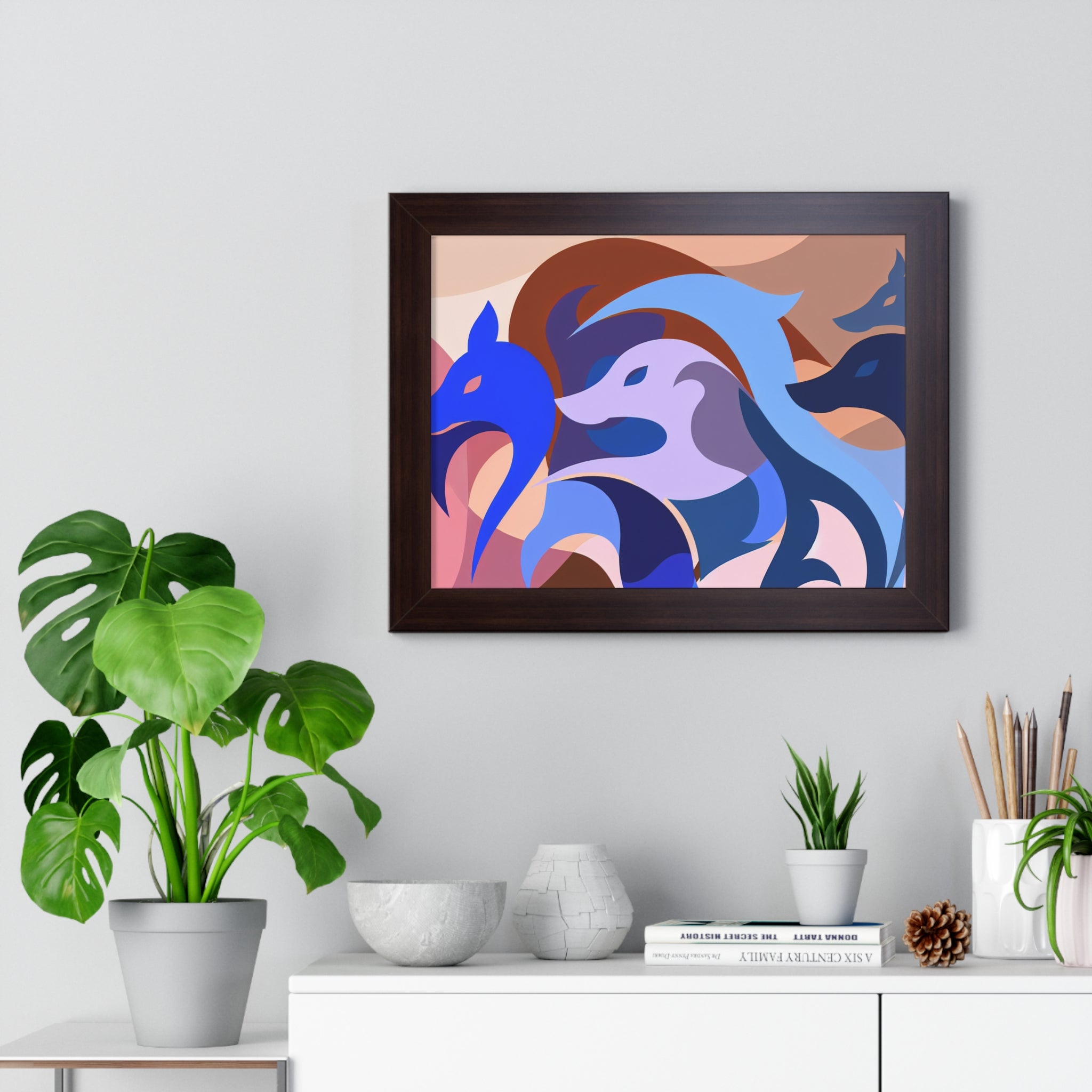 Foxes in Fluidity | Framed Print