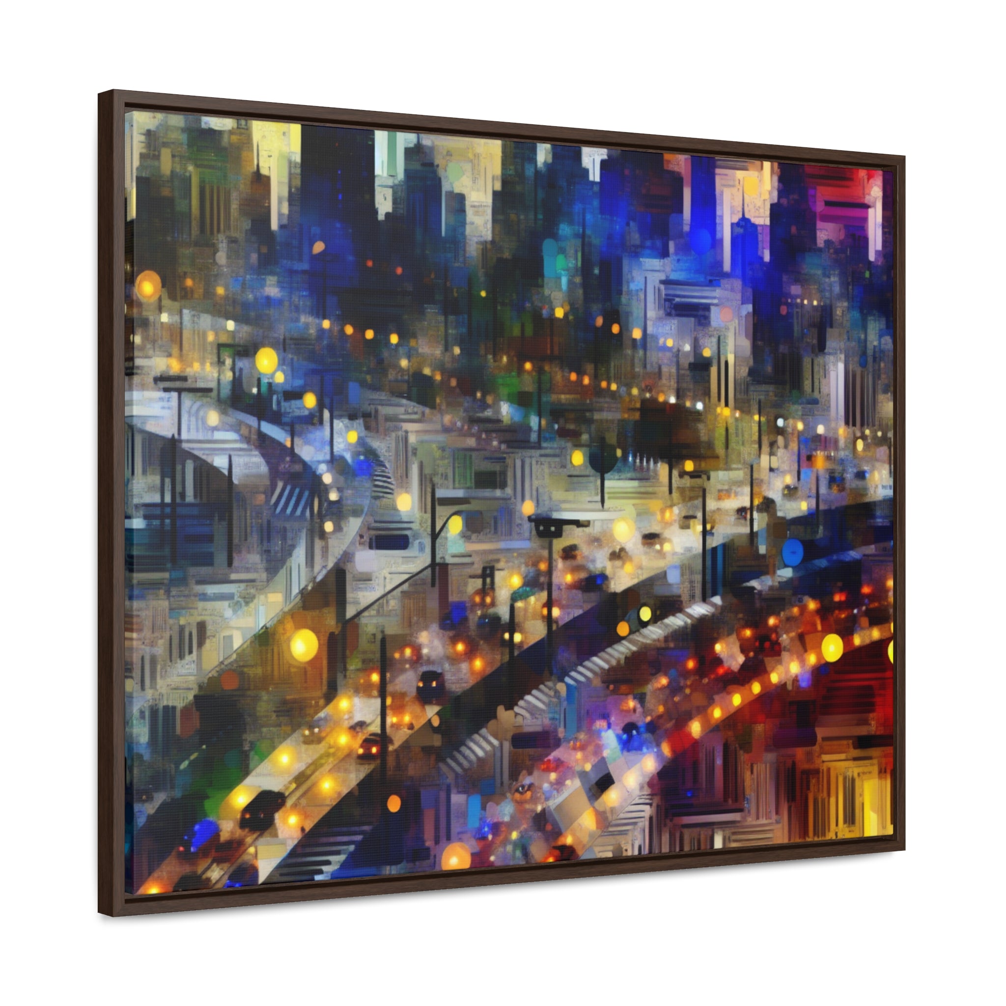 Neon Reverie and Shadows | Framed Canvas