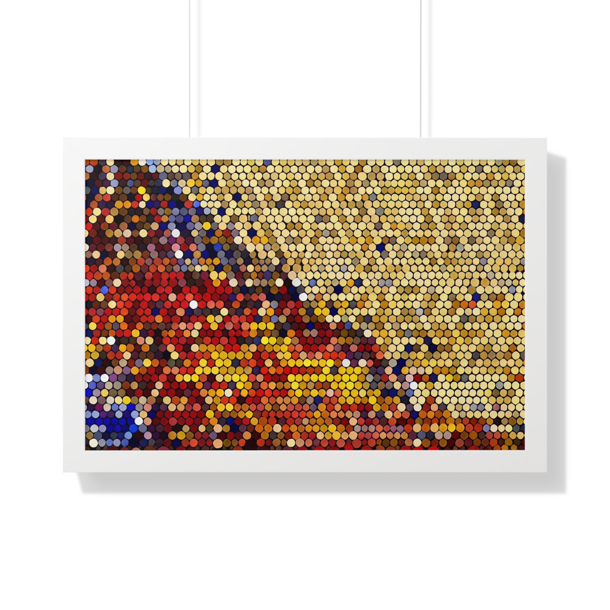 Hexagonal Warmth and Motion | Framed Print