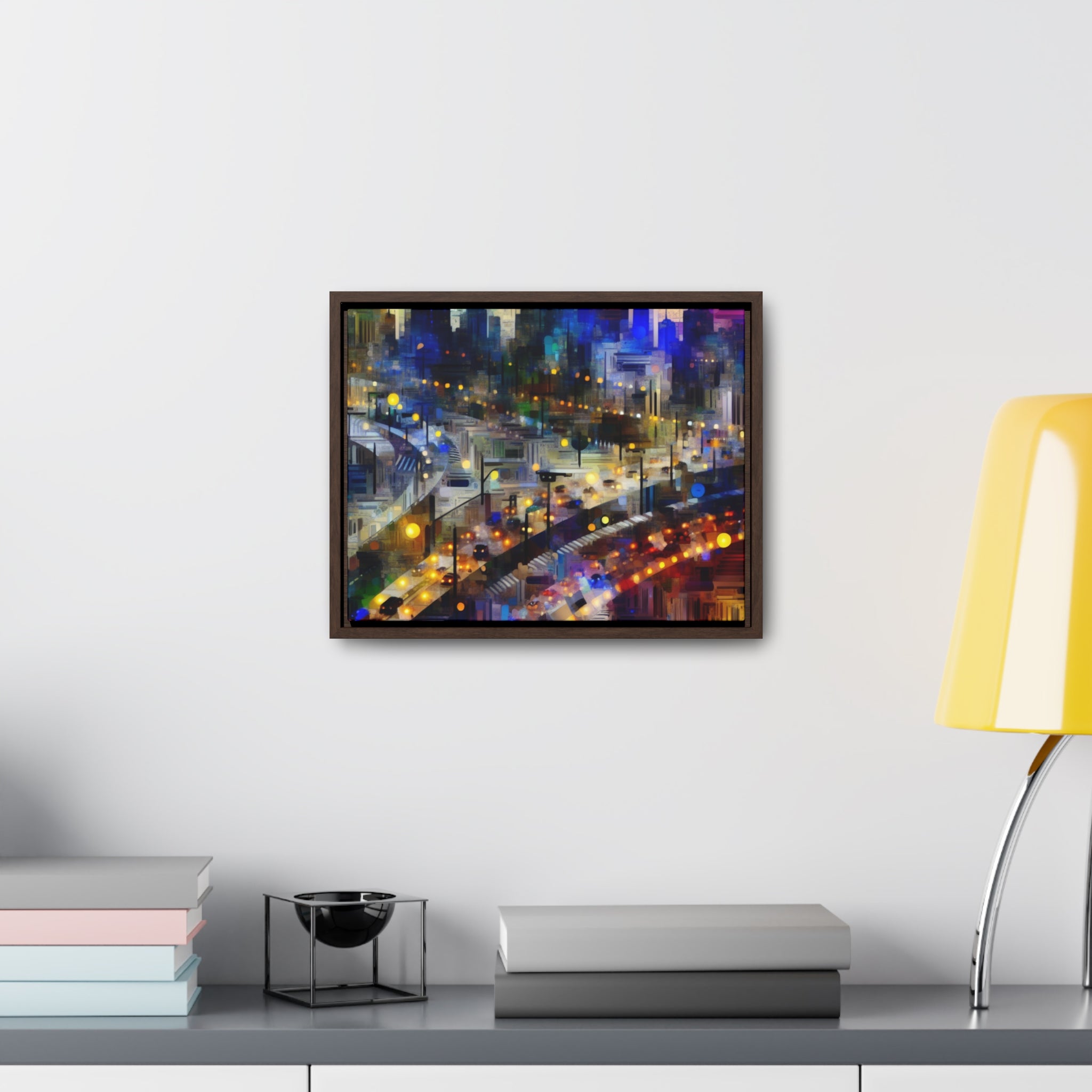 Neon Reverie and Shadows | Framed Canvas