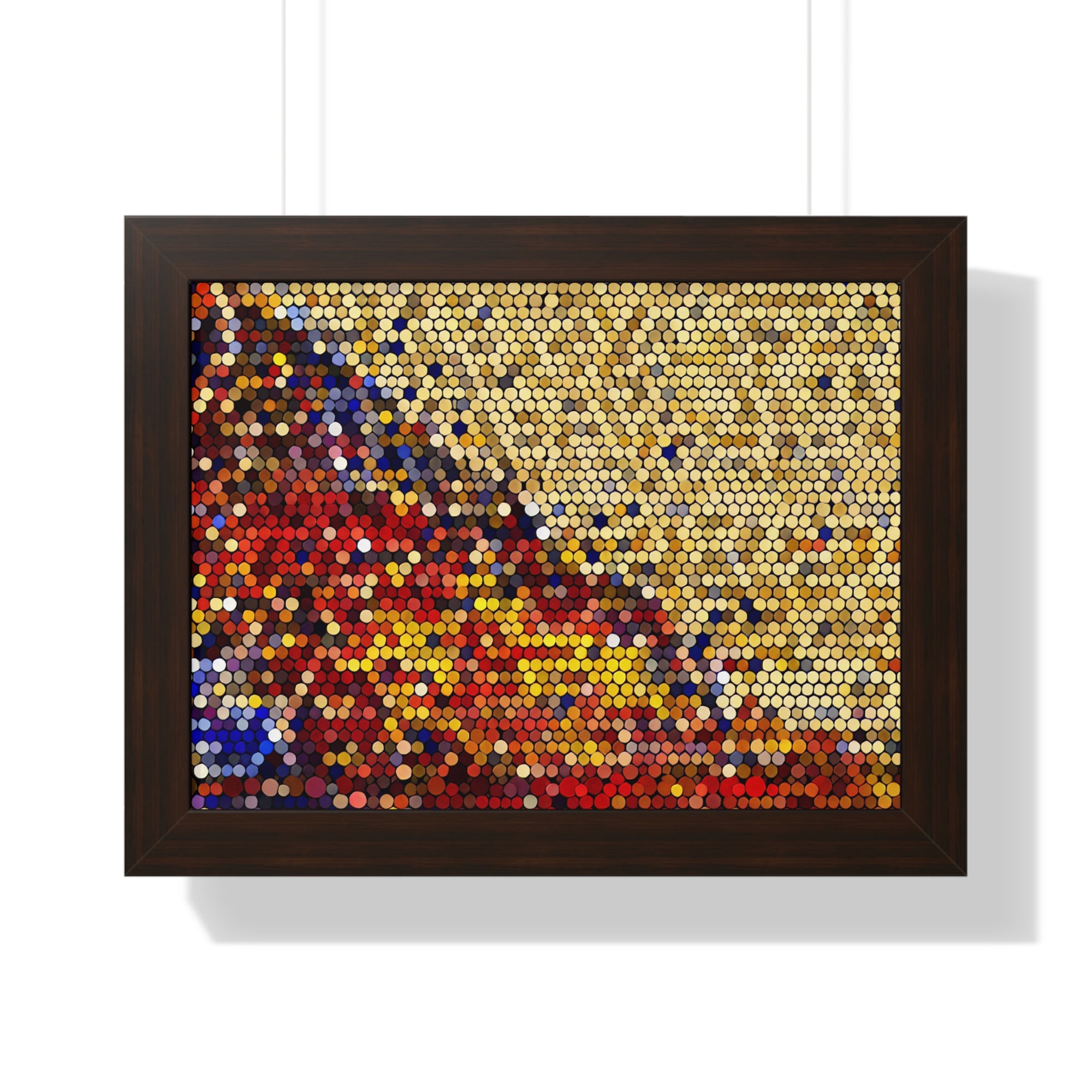 Hexagonal Warmth and Motion | Framed Print