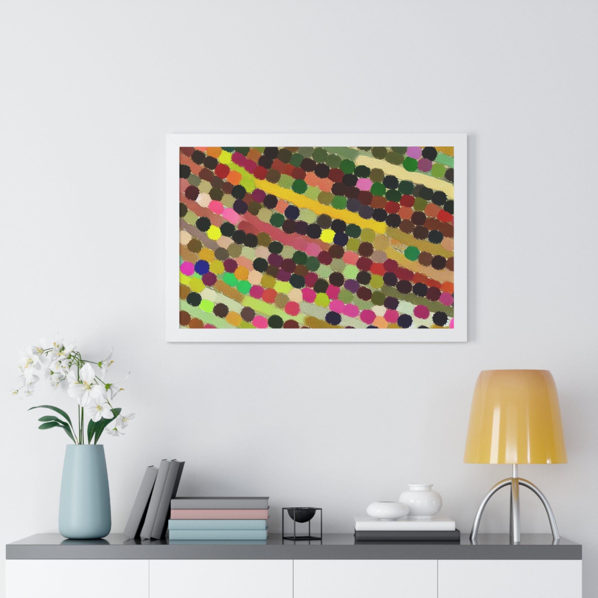 Ebullient Dot Symphony | Framed Print