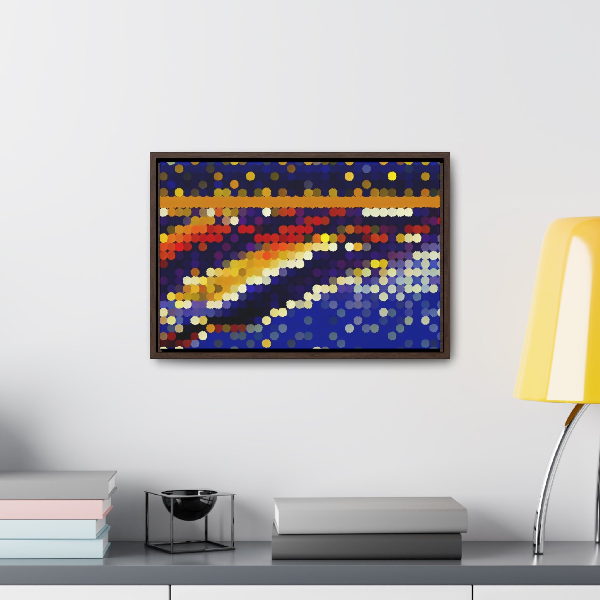 Ethereal Dots in Motion | Framed Canvas