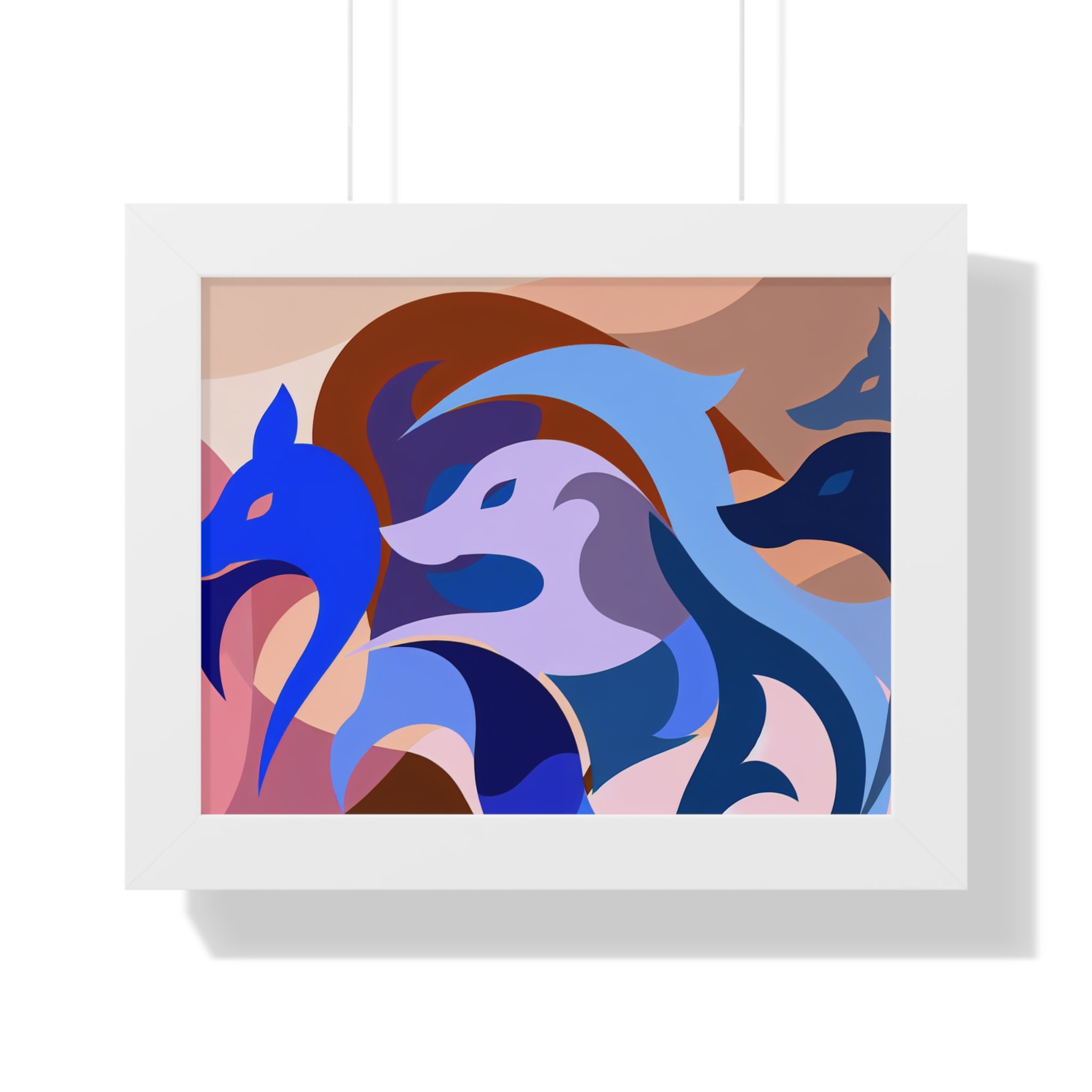 Foxes in Fluidity | Framed Print