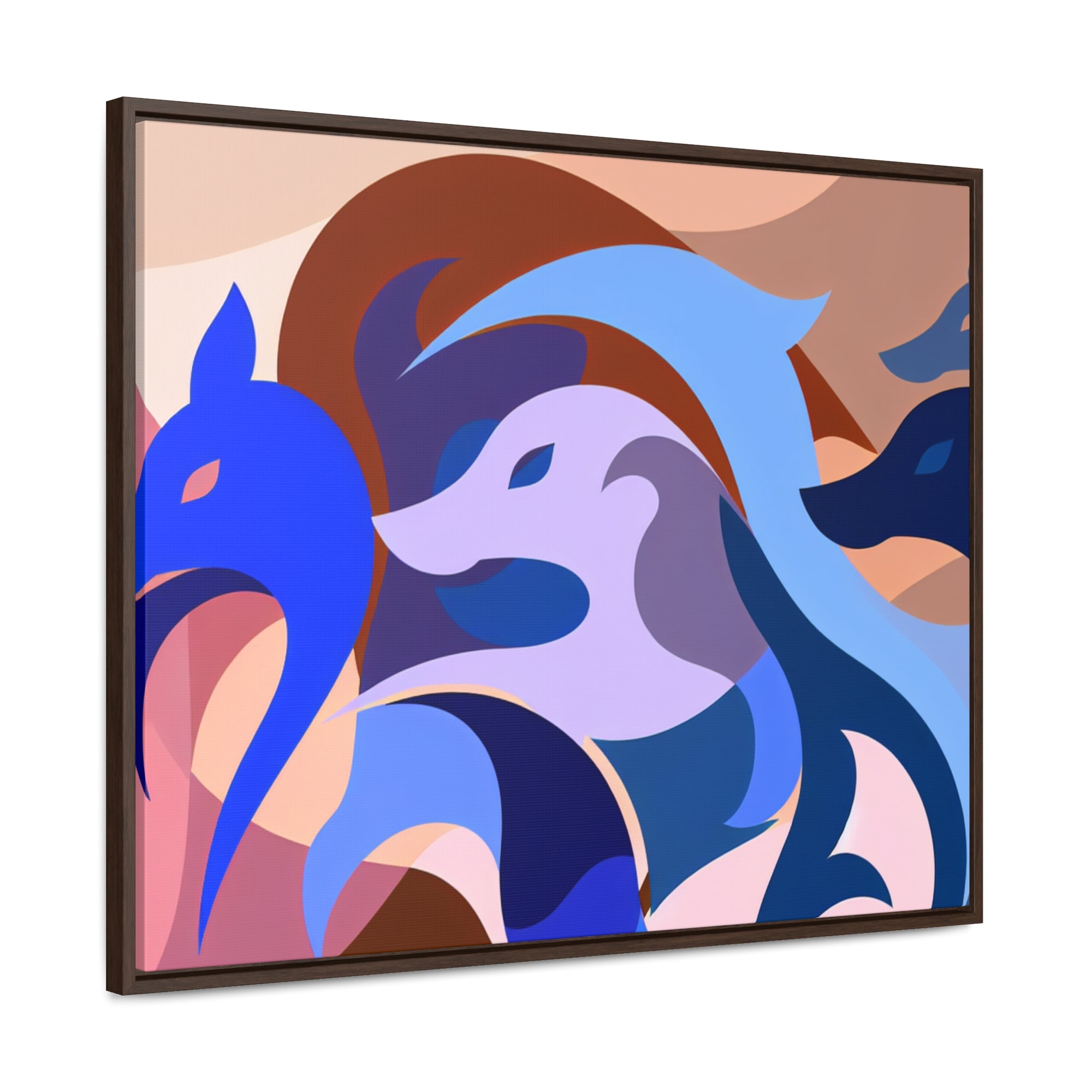 Foxes in Fluidity | Framed Canvas