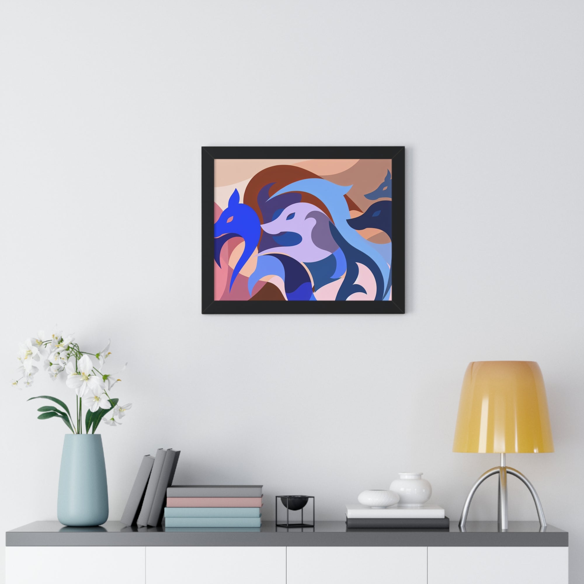 Foxes in Fluidity | Framed Print