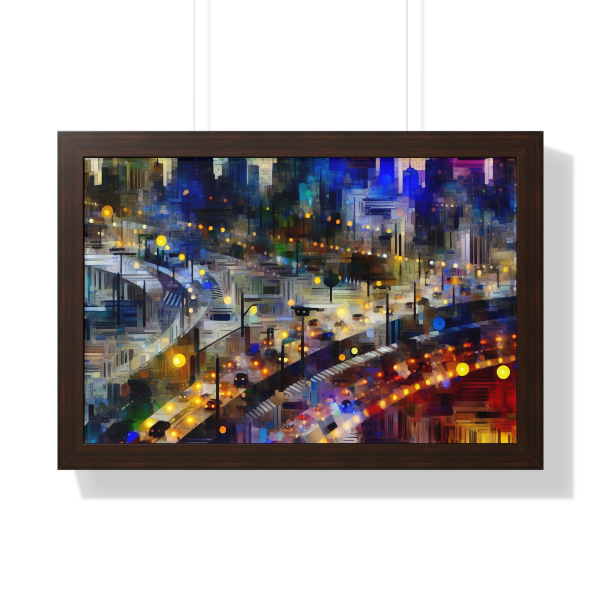 Neon Reverie and Shadows | Framed Print