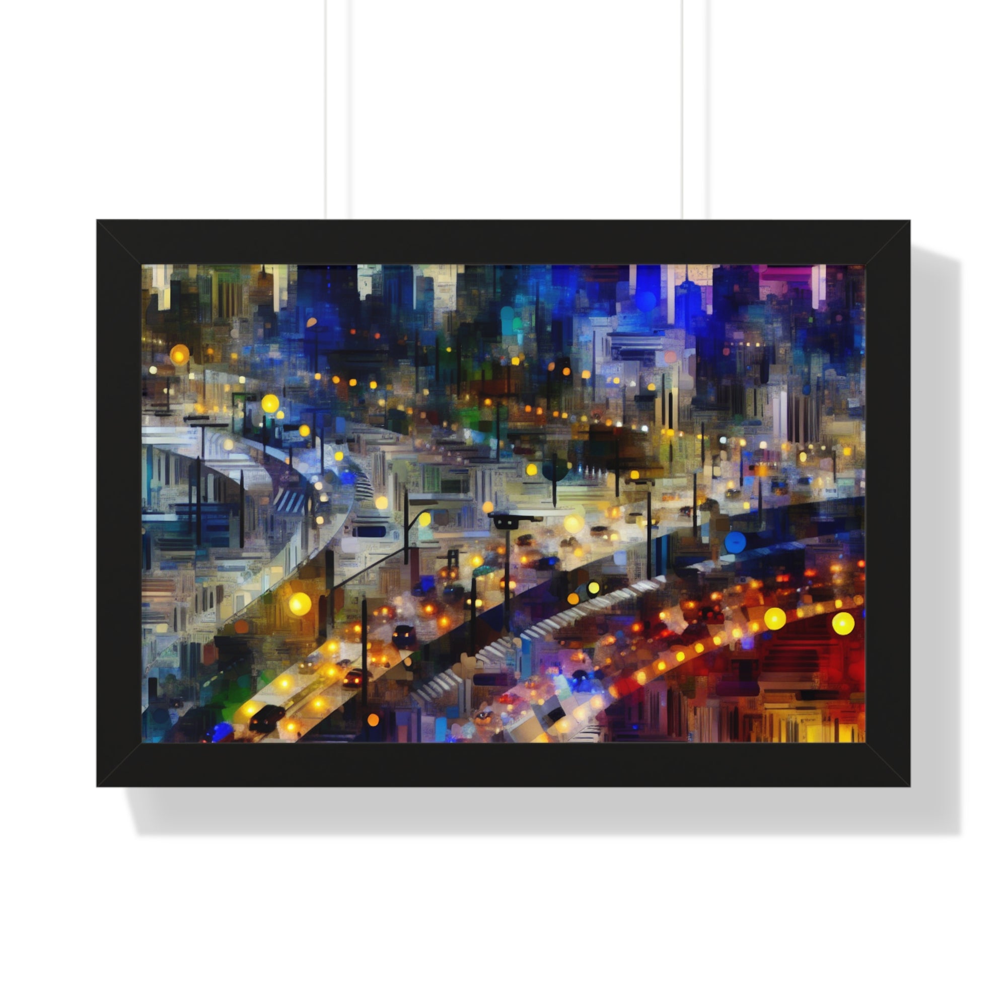 Neon Reverie and Shadows | Framed Print