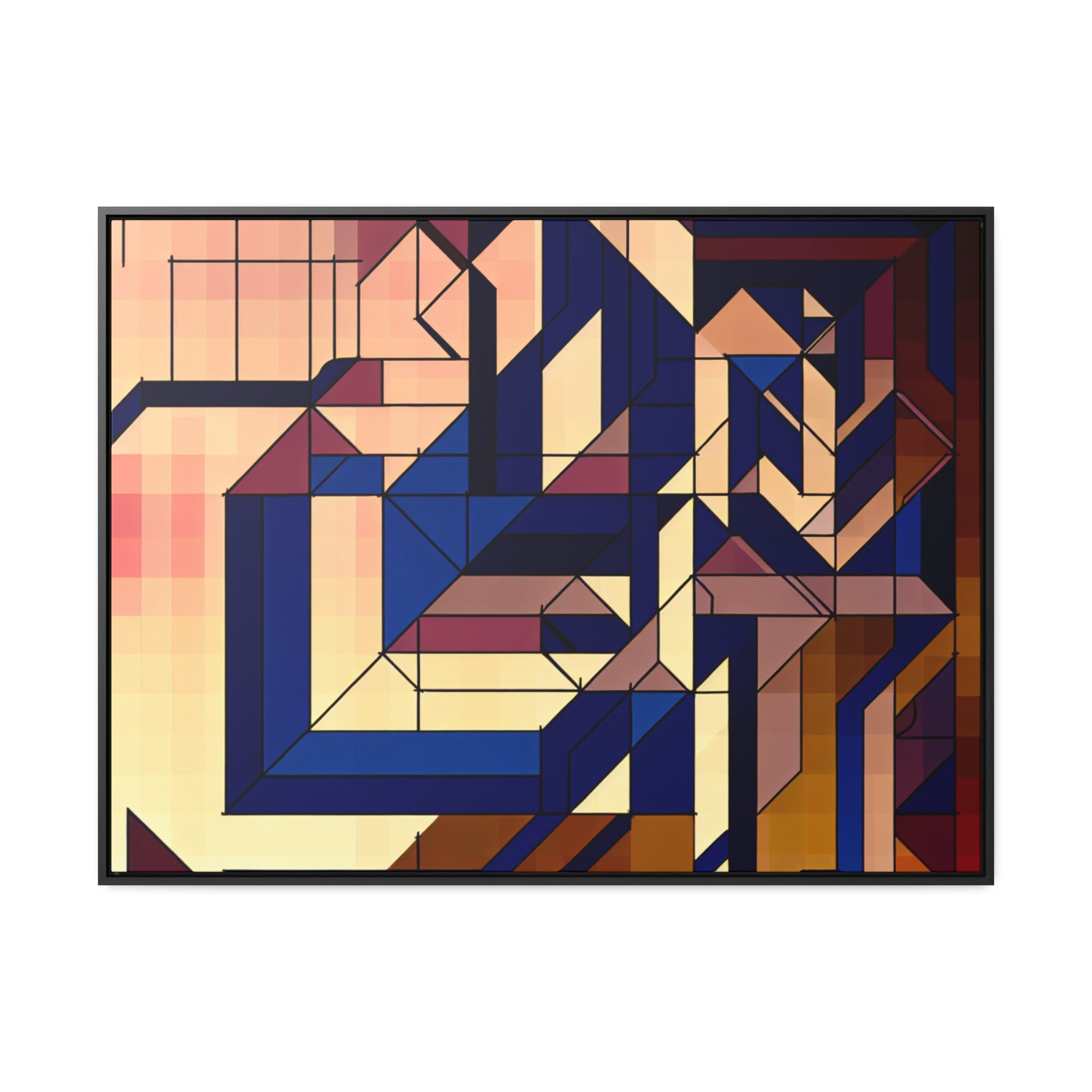 Fluid Geometry and Harmony | Framed Canvas