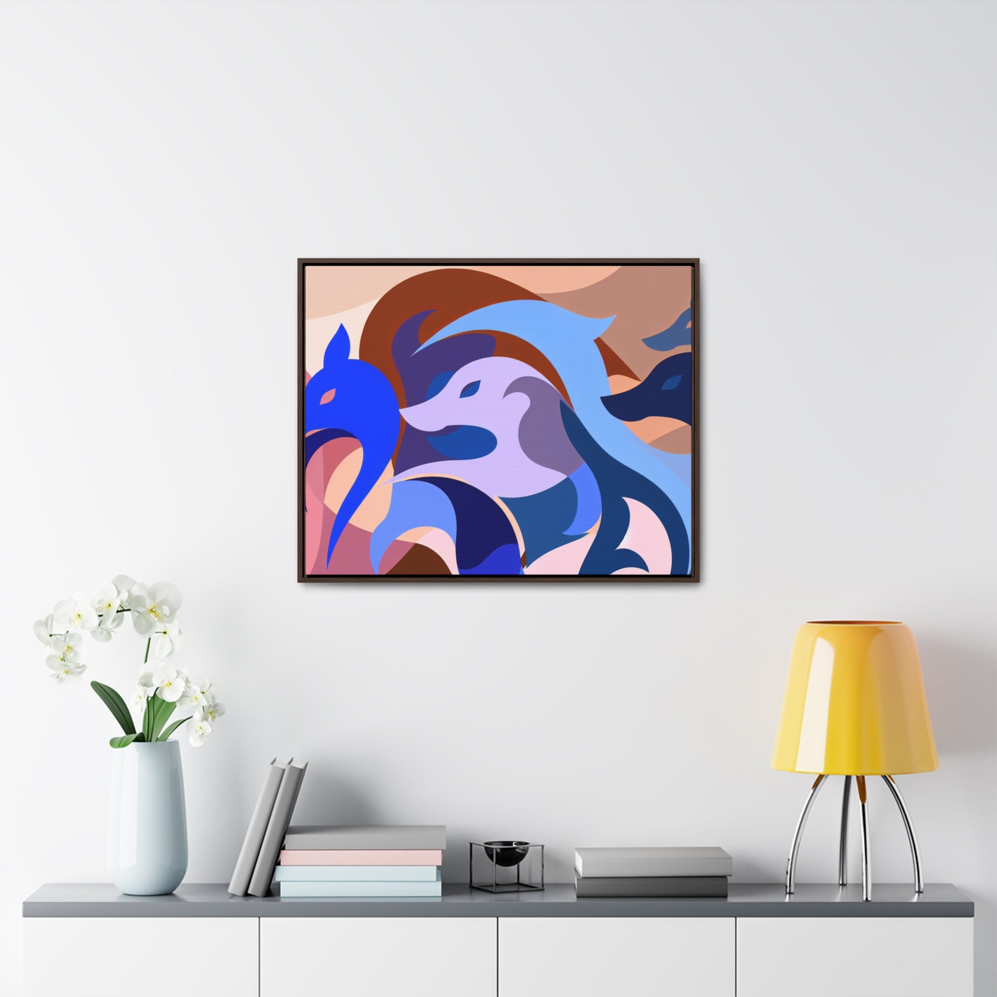 Foxes in Fluidity | Framed Canvas